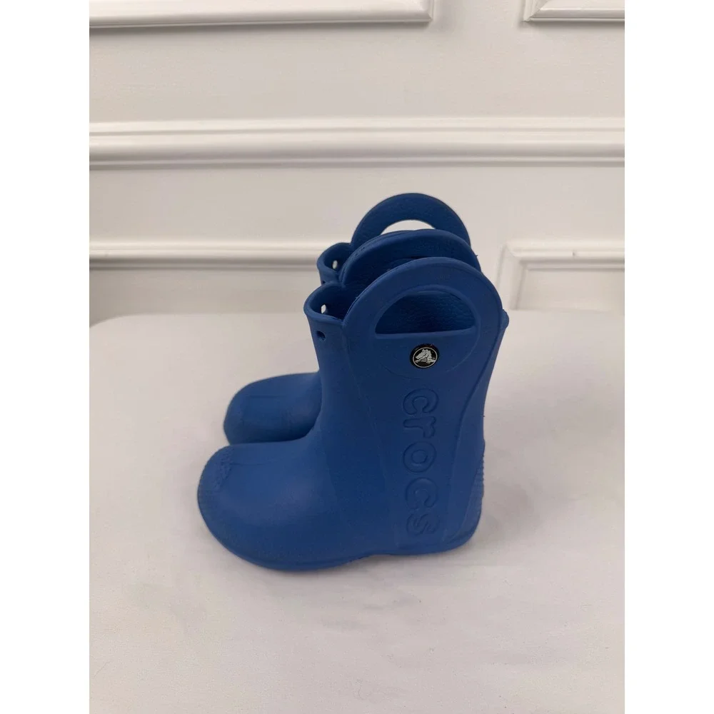 Crocs Handle It Rain Boots Kids Blue Waterproof Pull On Boots 12803 C10